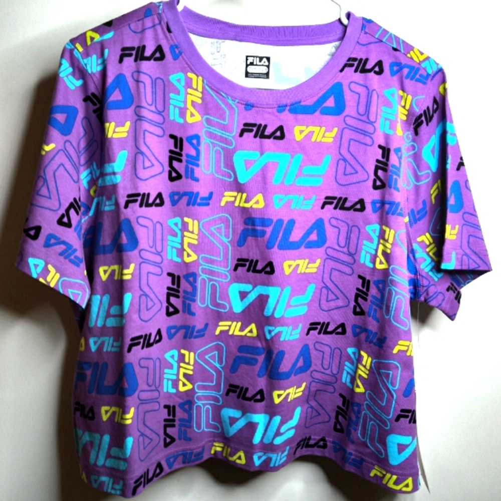 Crop top FILA purple, teal  Size XL